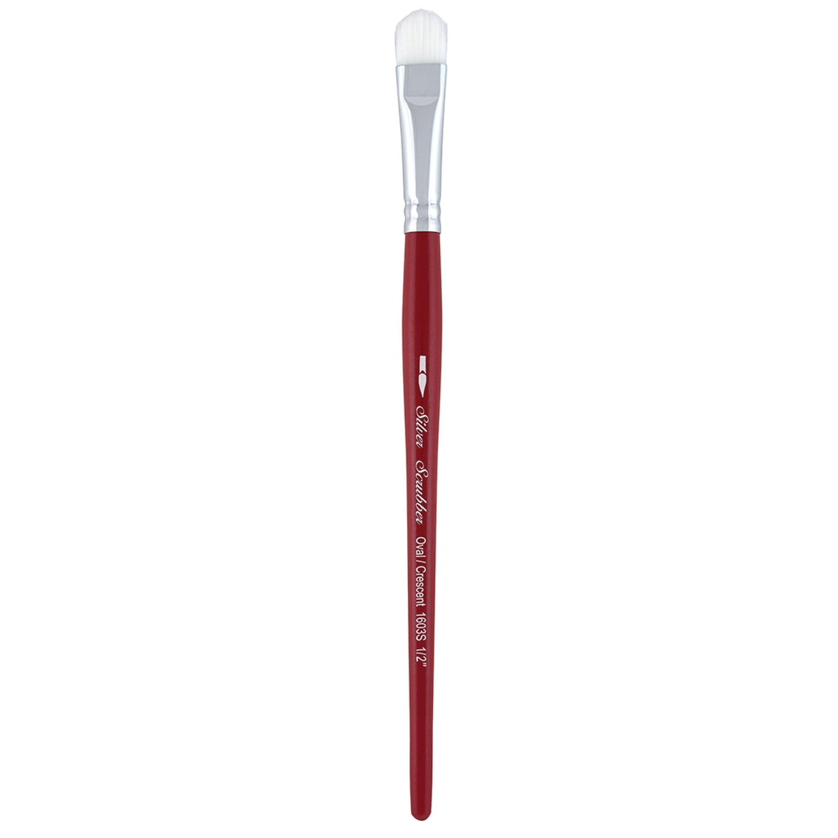 Silver Scrubber™ Oval/Crescent Paintbrush | Short Handle | 1603S - Size 1/2 In
