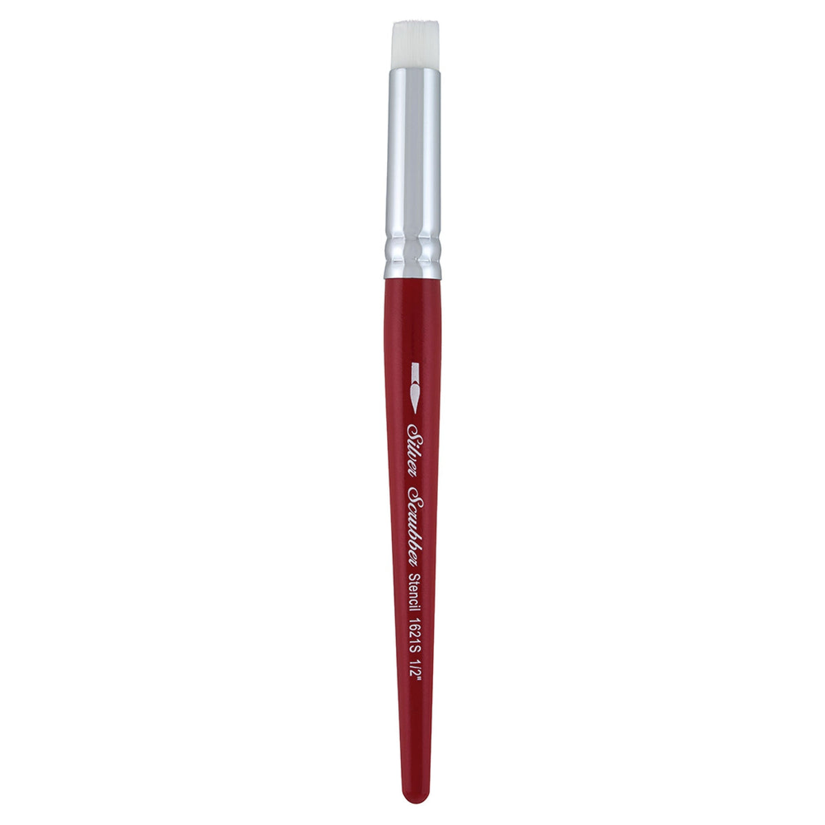Silver Scrubber™ Stencil Paintbrush | Short Handle | 1621S - Size 1/2 In