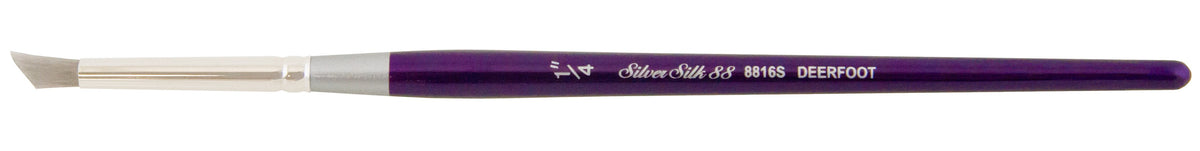 Silver Silk 88® Silver Synthetic Deerfoot Paintbrush | Short Handle | 8816S - Size 1/4 In