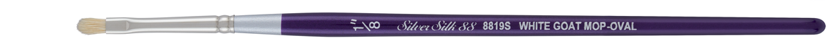 Silver Silk 88® White Goat Hair Mini Mop Paintbrush | Short Handle | 8819S - Size 1/8 In