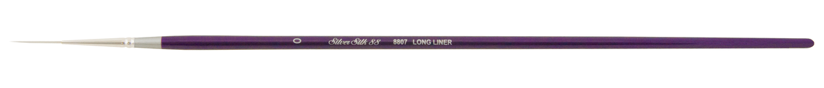 Silver Silk 88® Silver Synthetic Script Liner Paintbrush | Long Handle | 8807 - Size 0