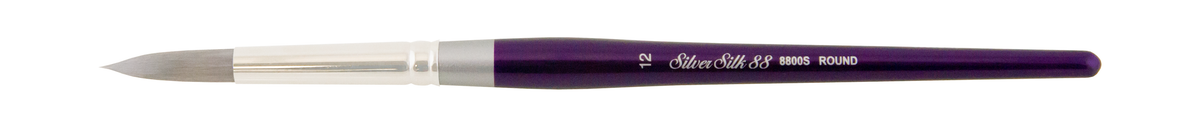 Silver Silk 88® Silver Synthetic Round Paintbrush | Short Handle | 8800S - Size 0