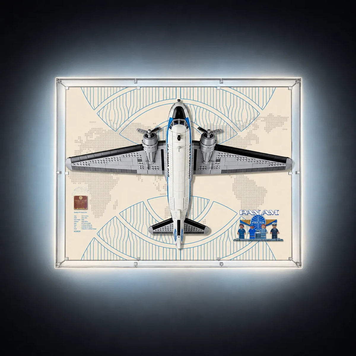 Wall Display Case for LEGO® Douglas™ DC-3™ PAN AM® Airliner 11378 - Standard Display Edition