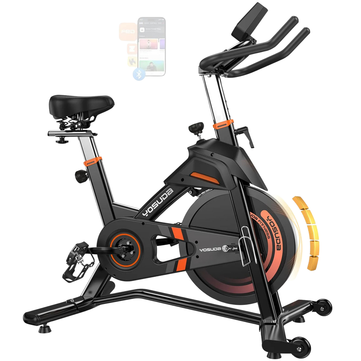 FED Fitness Yosuda Series EB3 Heavy-Duty Indoor Cycling Bike with 400 LBS Capacity
