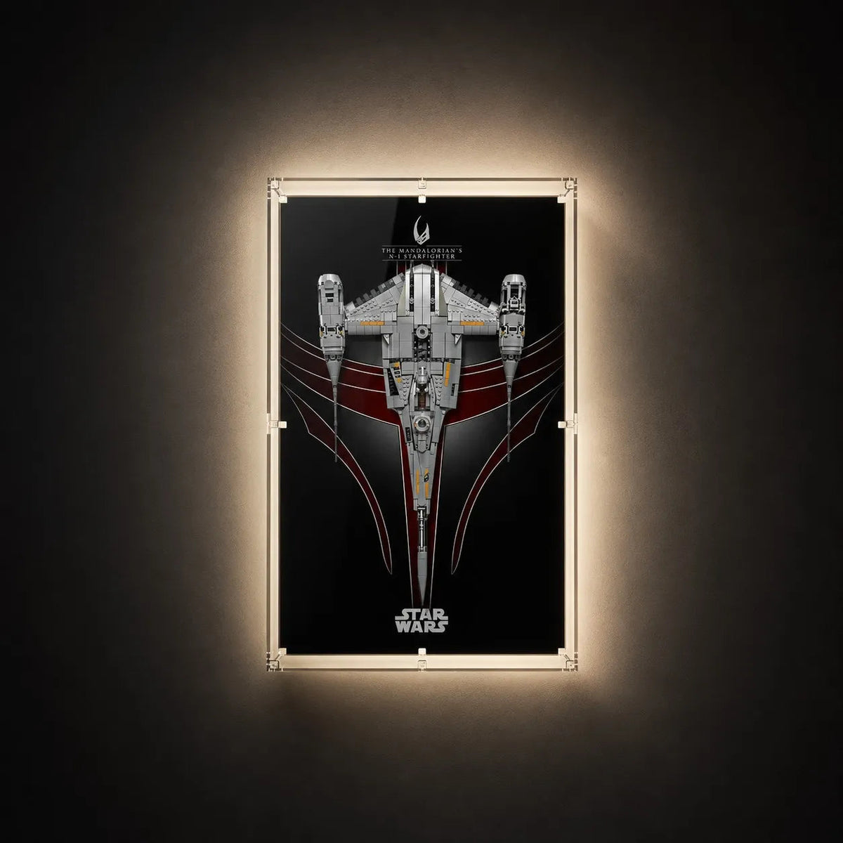 Wall Display Case Compatible with LEGO® The Mandalorian's N-1 Starfighter™ Set 75442 - Standard Display Edition