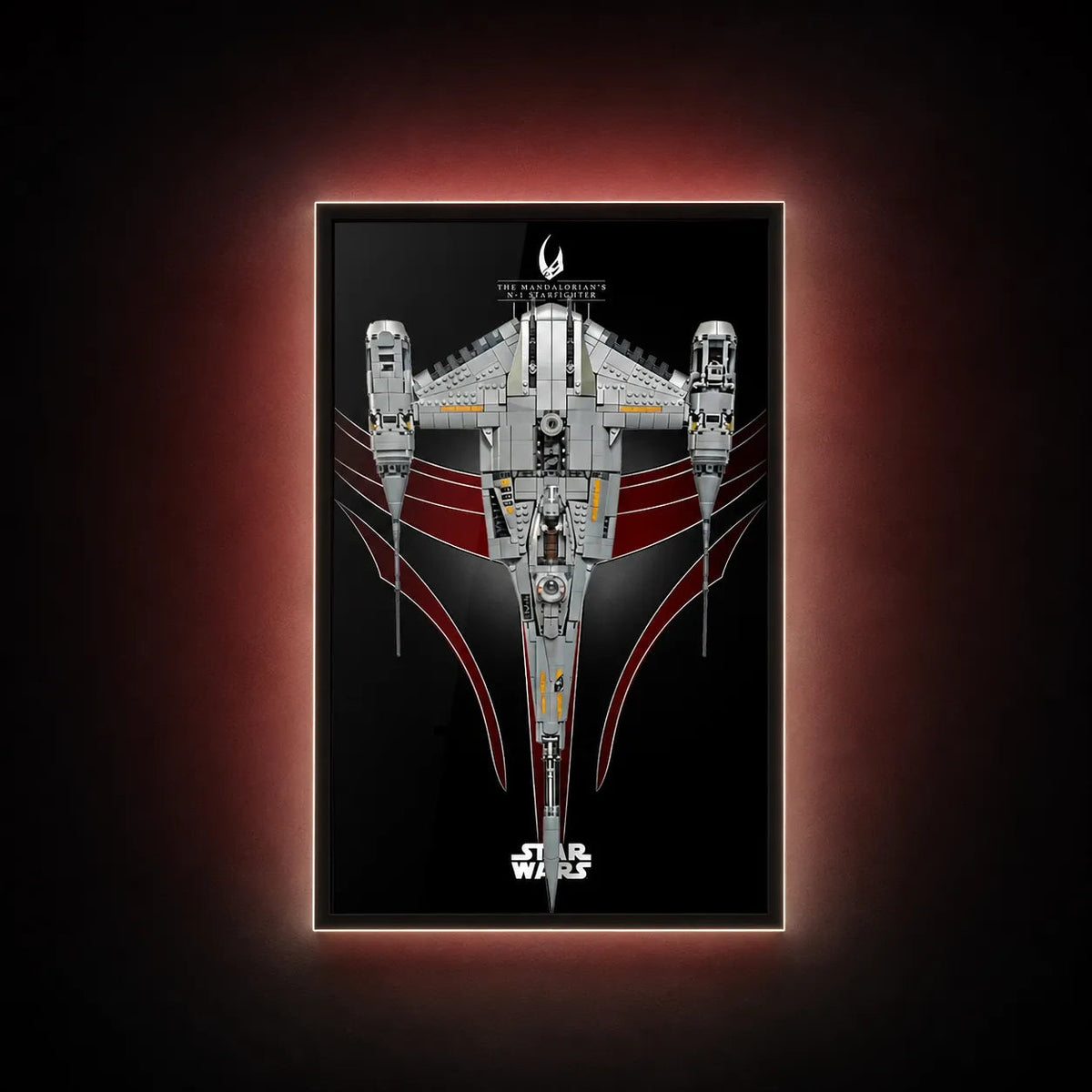 Wall Display Frame for LEGO® Star Wars™ The Mandalorian's N-1 Starfighter™ 75442 - A / Standard Display Edition
