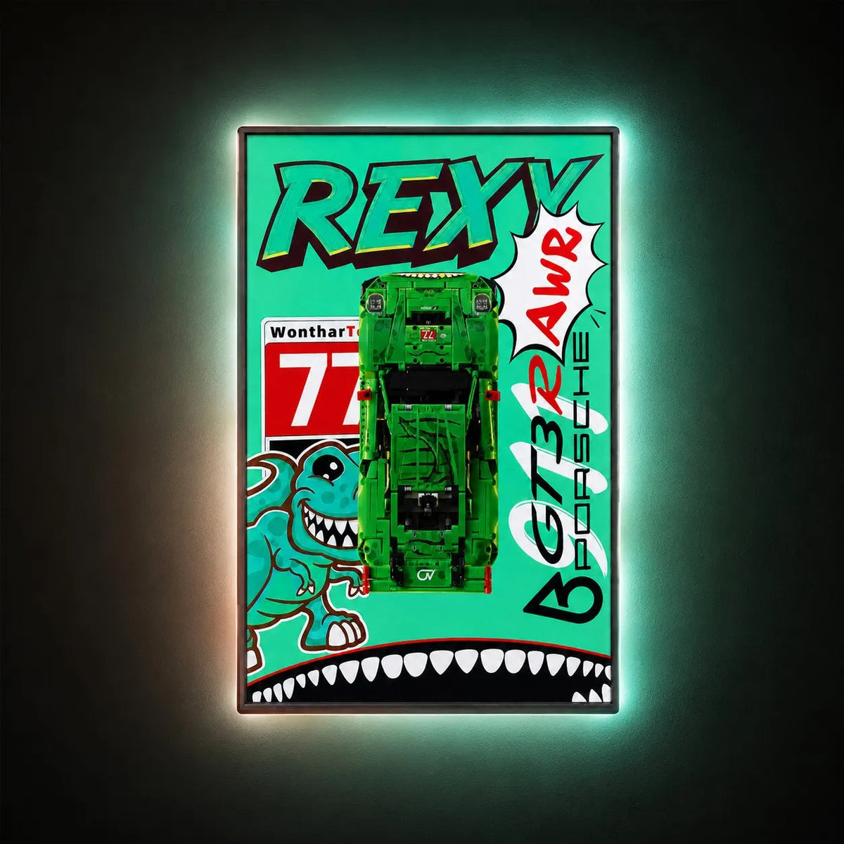Wall Display Frame for LEGO® Technic™ Porsche 911 GT3 R REXY 42224 - Porsche 911 GT3 / A / Standard Display Edition