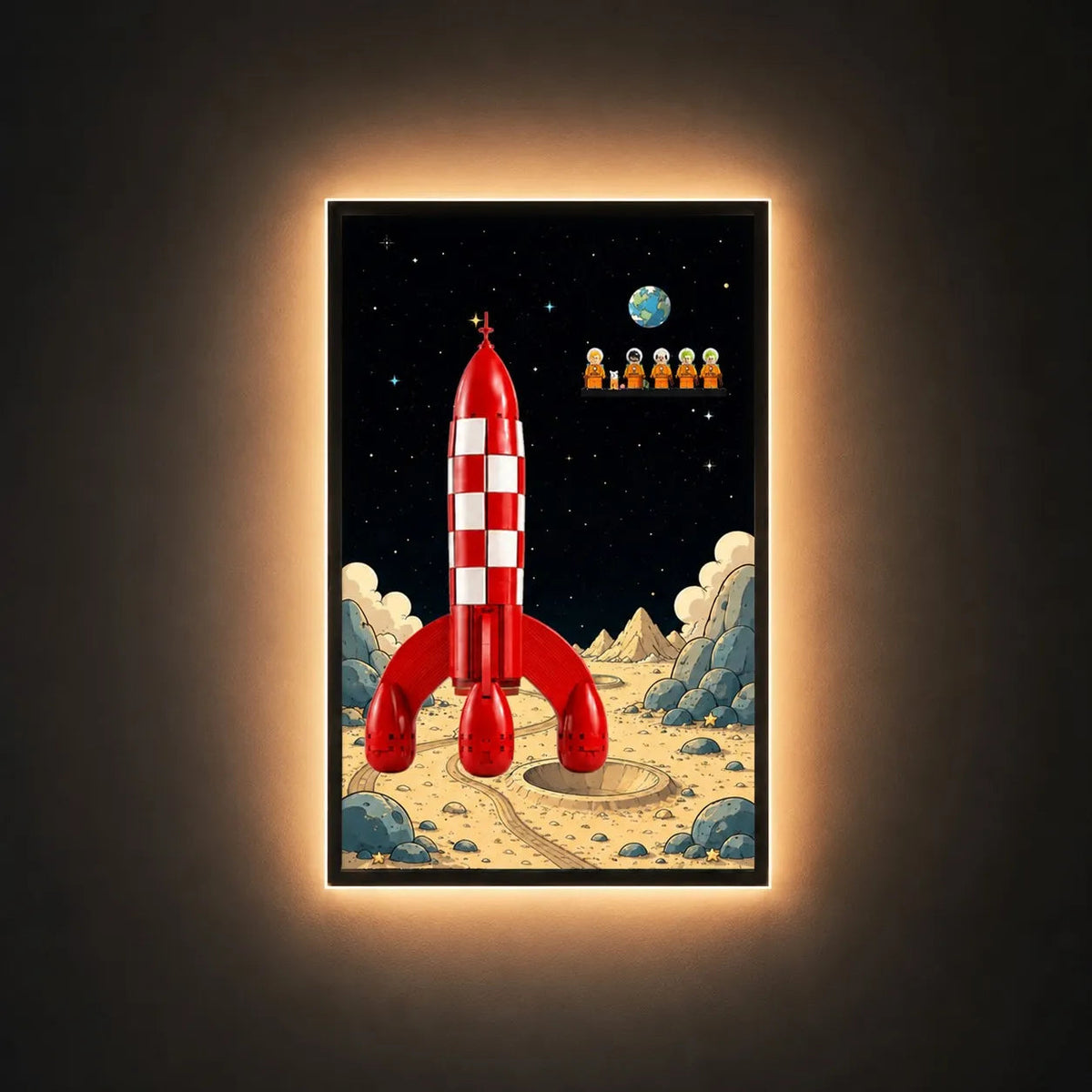 Wall Display Frame for LEGO® Ideas Tintin® Moon Rocket 21367 - A / Standard Display Edition