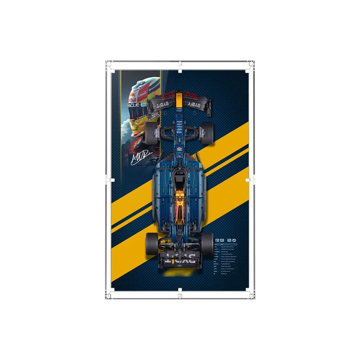 Wall Display Case for LEGO® Technic™ Oracle Red Bull Racing RB20 F1 Car 42206 - Standard Display Edition