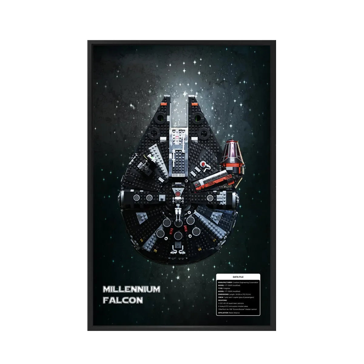 Wall Display Frame for LEGO® Star Wars™ The Dark Falcon 75389 | Stellar Voyage - The Dark Falcon 75389 / Standard Display Edition