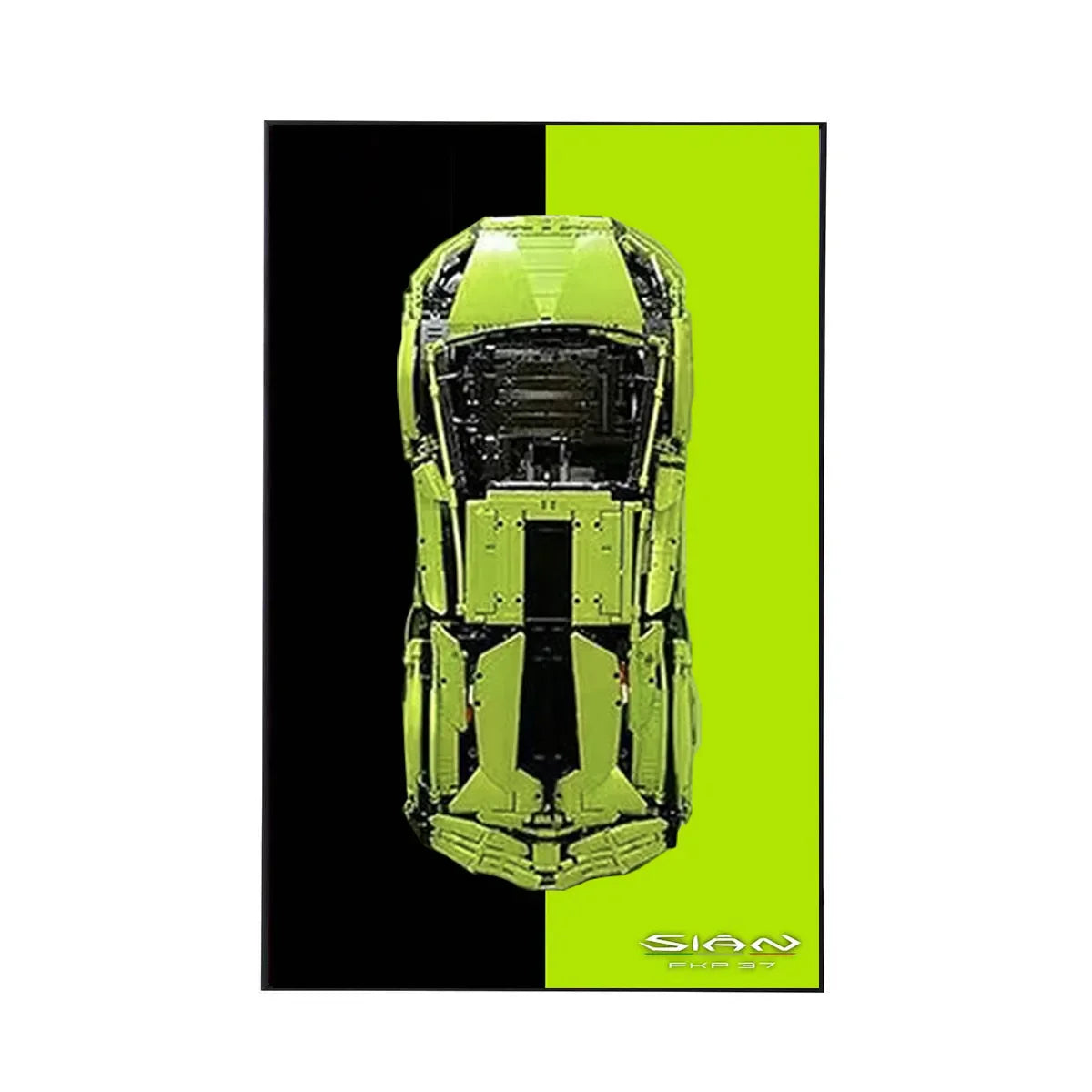 LEGO® Lamborghini Sián 42115 Wall Display Frame | Neon Split - Lamborghini Sian / Standard Display Edition