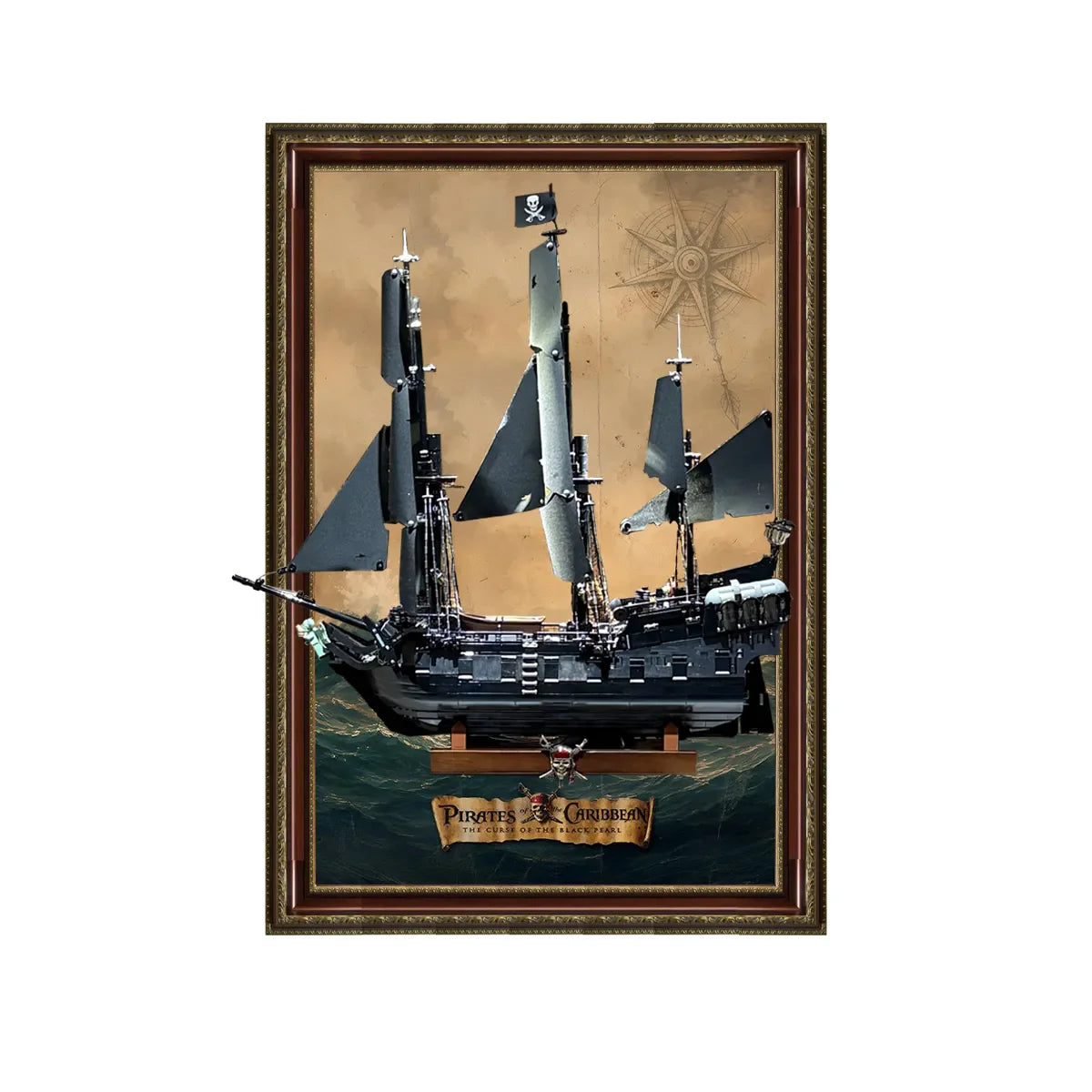 Wall Display Frame Compatible with LEGO® Icons Captain Jack Sparrow's Pirate Ship 10365 Style A - Pirate Ship / Standard Display Edition