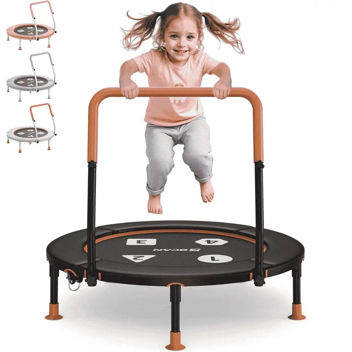 FED Fitness Bcan Series BT1 Toddler Foldable Mini Bungee Trampoline 36" - Black