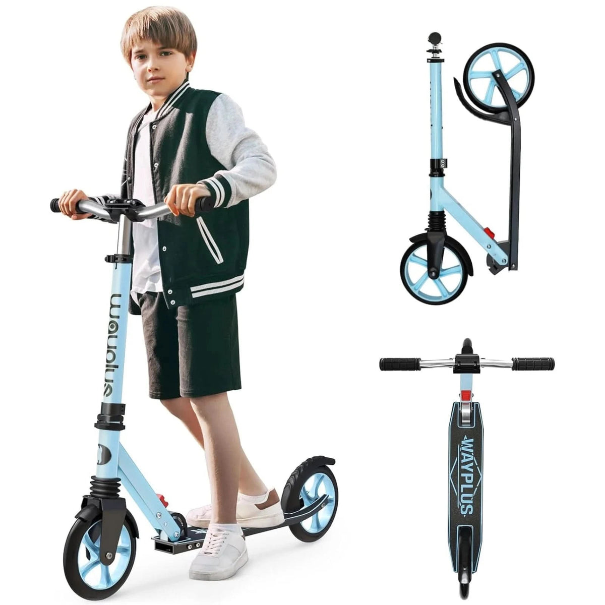FED Fitness Wayplus Series KS1 Adjustable Foldable Kick Scooter - Blue