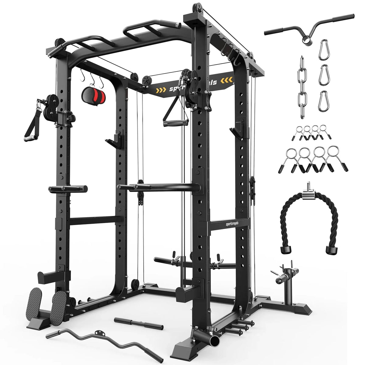 FED Fitness Sportsroyals Series RK1 Multi Function Power Rack - Black