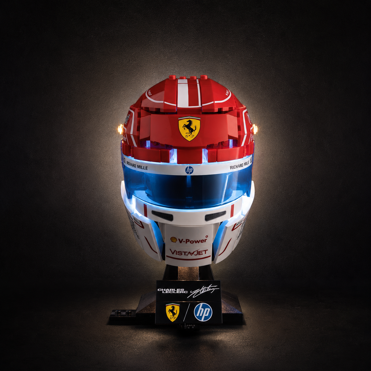 Light Kit Compatible with LEGO® Scuderia Ferrari HP Charles Leclerc Helmet Set 43014 - Touch Version