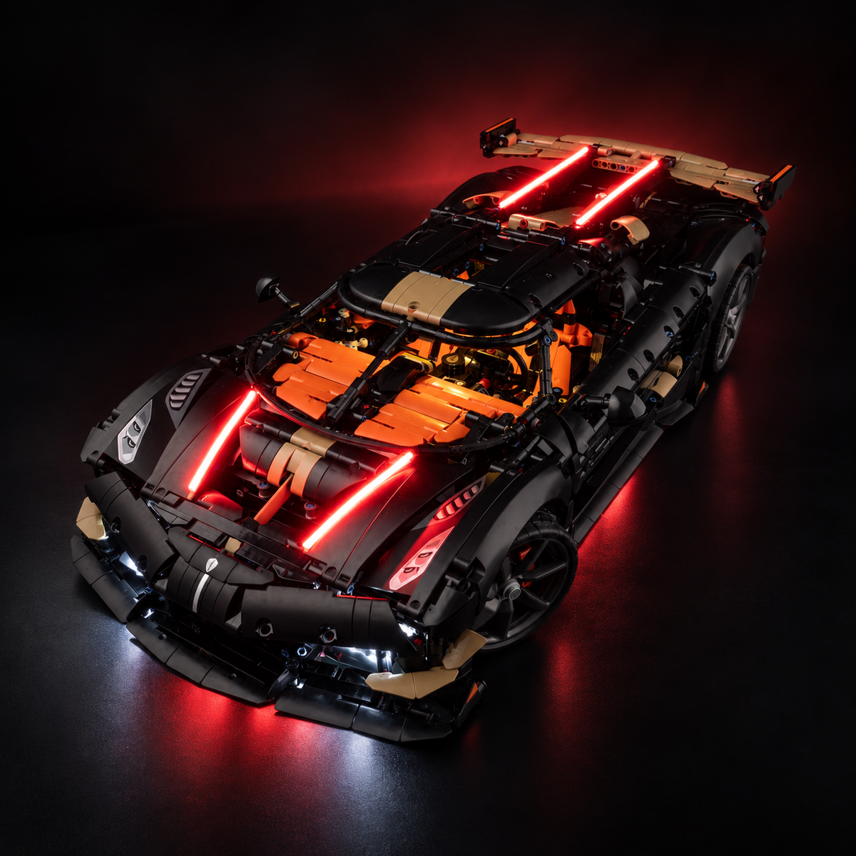 Light Kit Compatible with LEGO® Koenigsegg Sadair's Spear Megacar Set 42232 - Touch Version