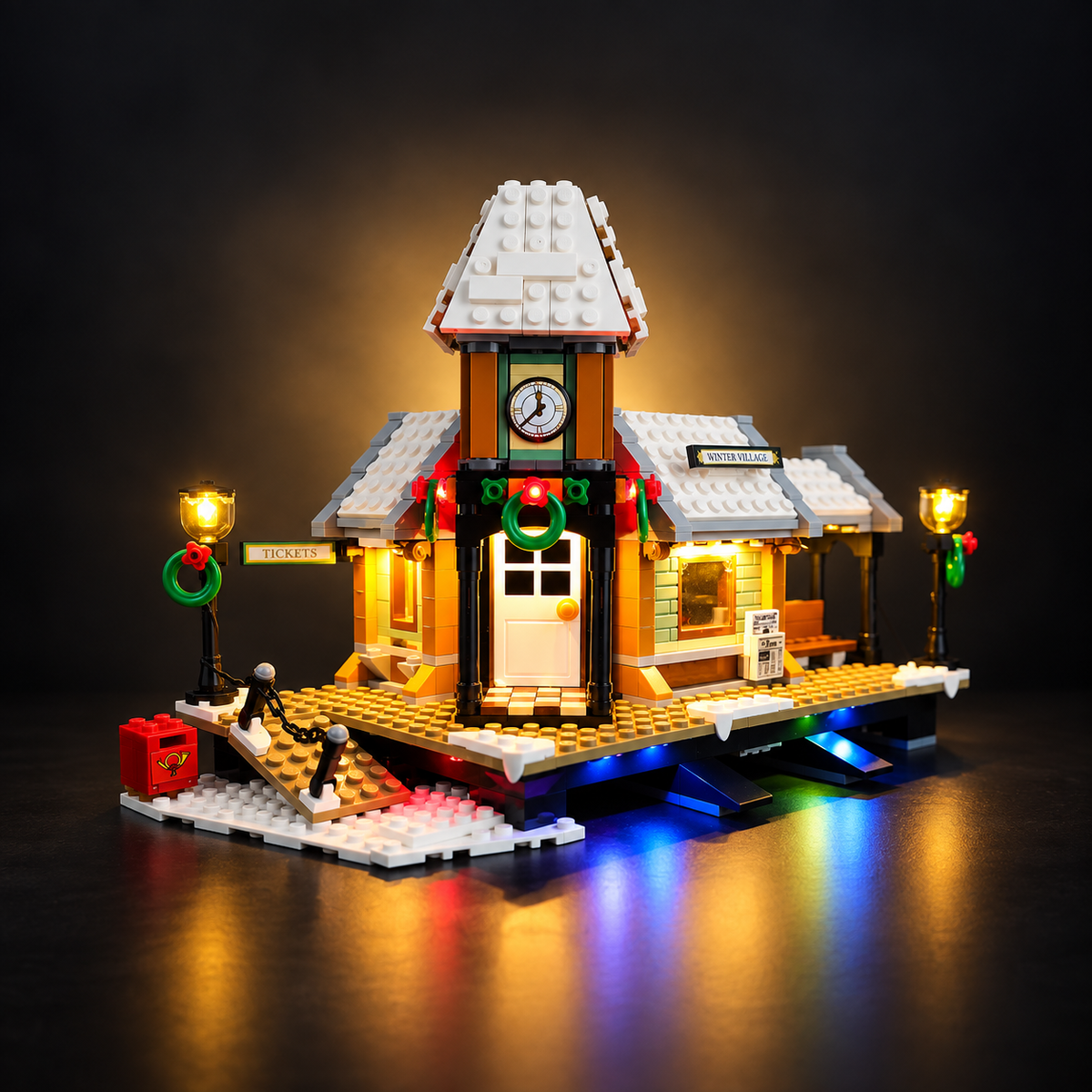 Light Kit Compatible with LEGO® Winter Village Station Set 10259 - Classic Version