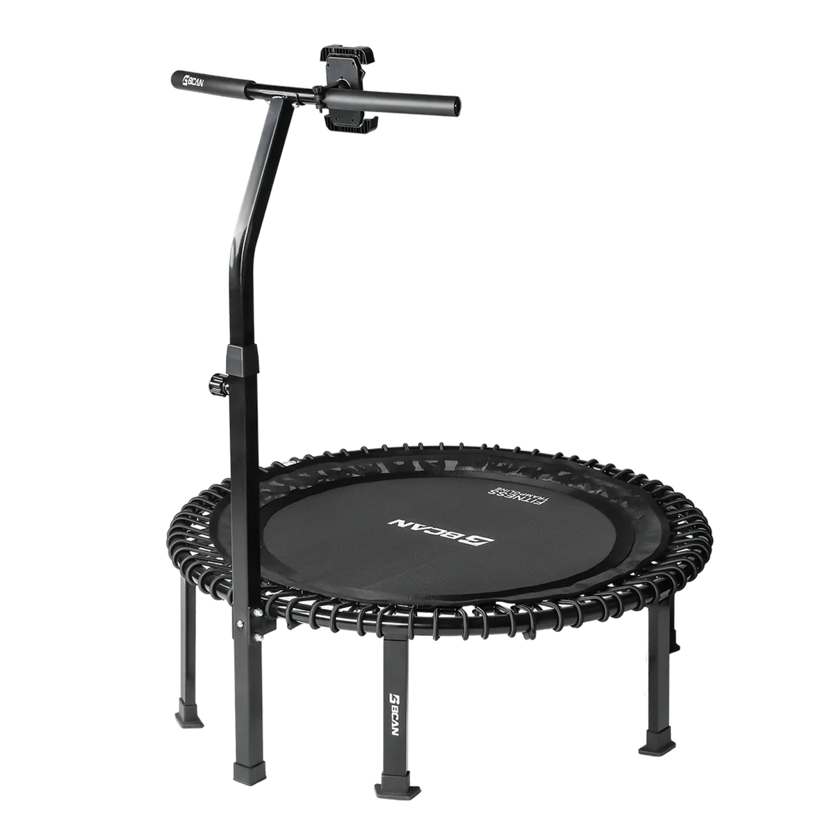FED Fitness Bcan Series BT4 Soft Land Pro Adult Bungee Trampoline with Bungees Pre-Assembled - 38'' / Black / With Handlebar