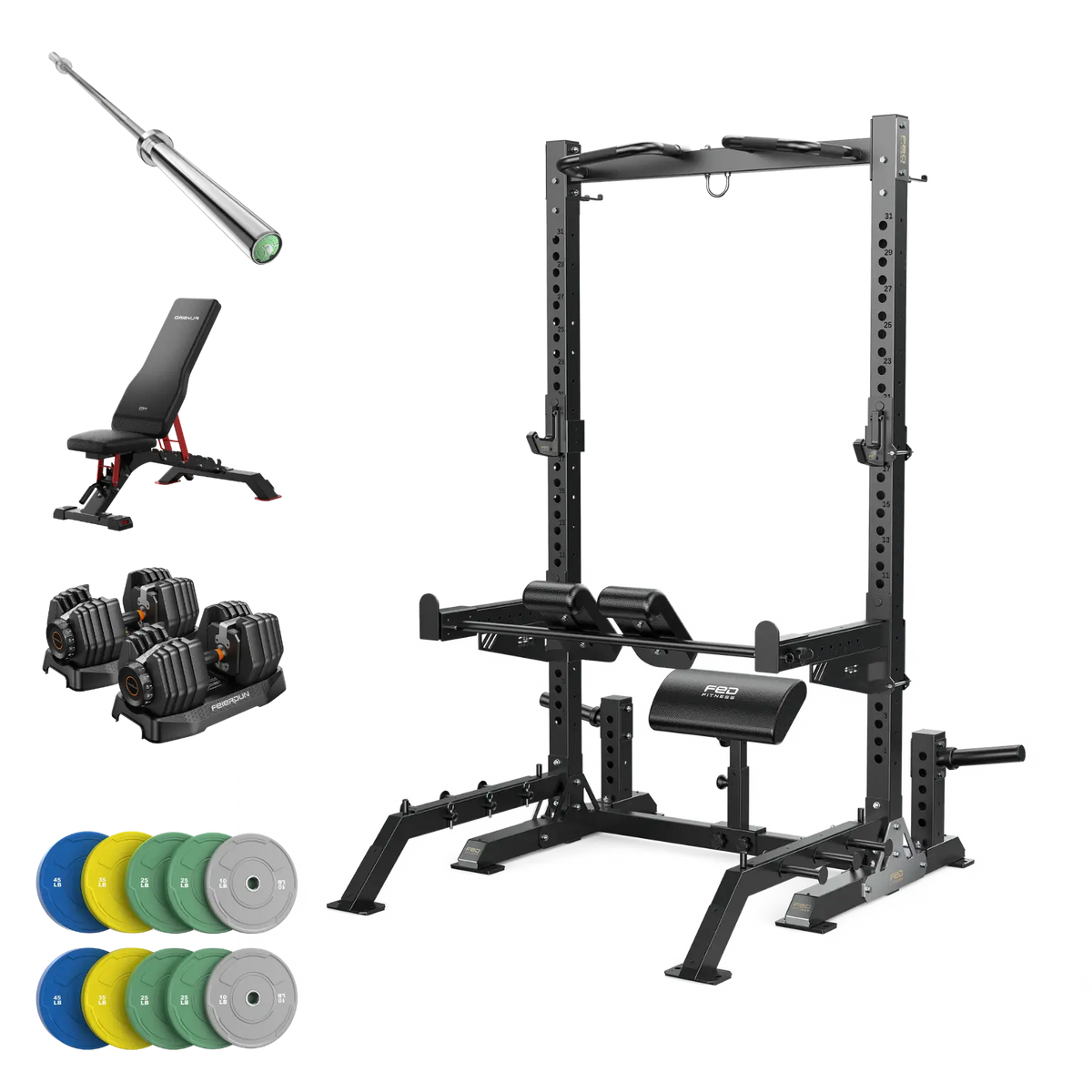 Garage Gym Bundle - Complete Setup - 160lb